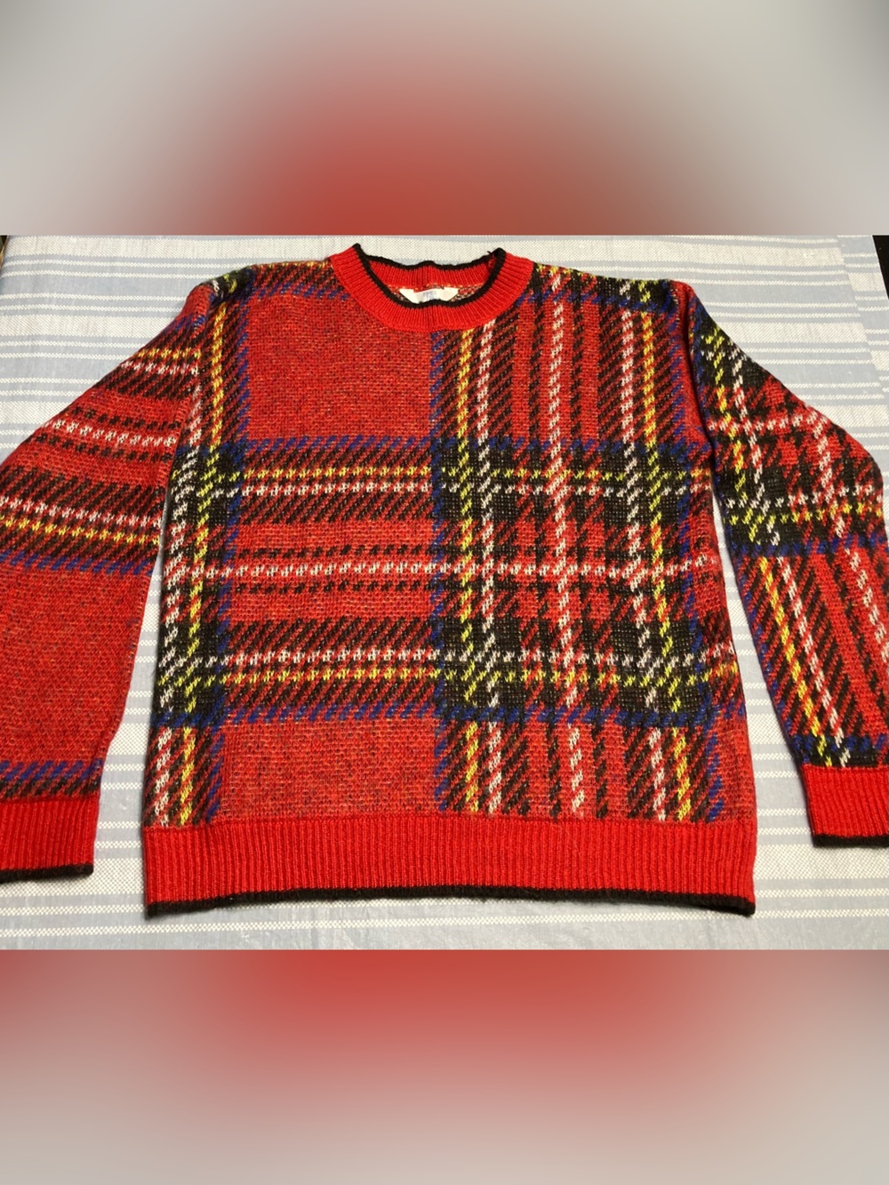 Time and Tru “red rover” plaid sweater.